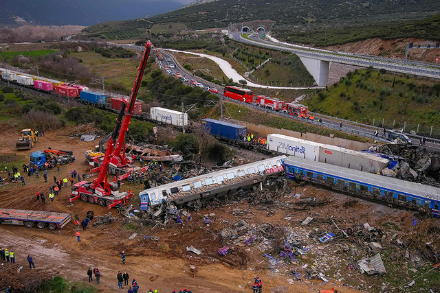 <p>At least 36 people are dead after a train crash in Greece </p>