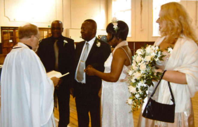 Maxine Scayle married her late husband Melvin Harriott in February 2010