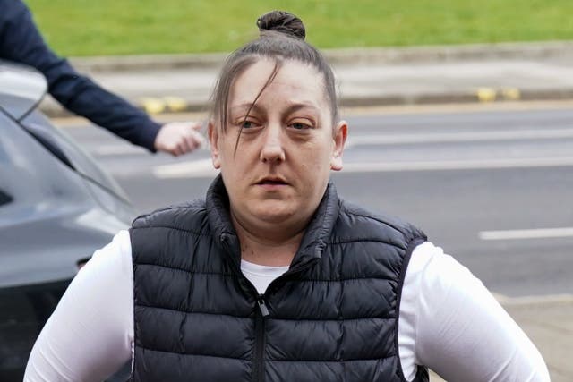Sarah Lloyd-Jones arrives at Swansea Crown Court, to be sentenced (Jacob King/PA)