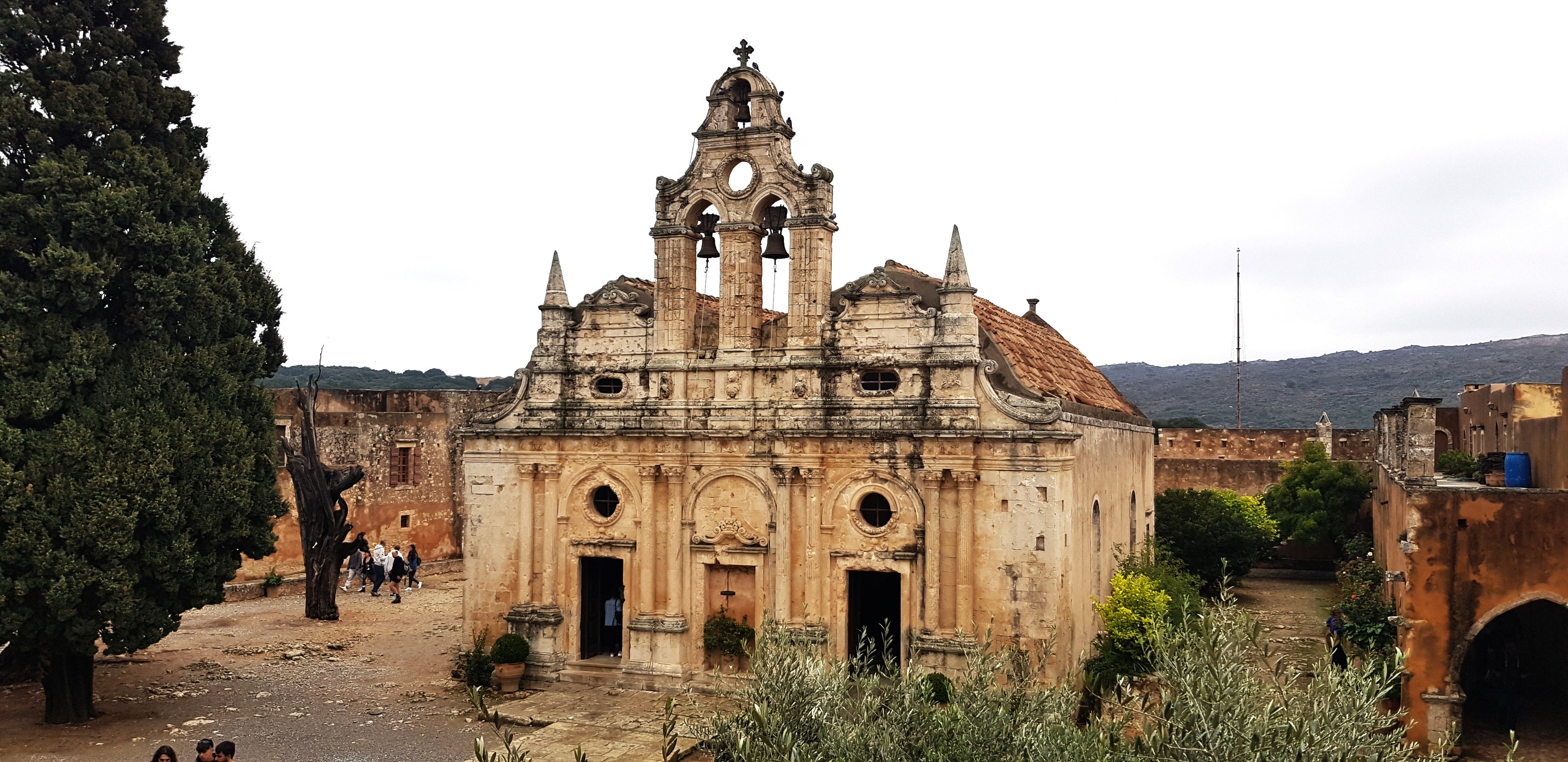 A church in the remains of the Arkadi Monastery, Crete