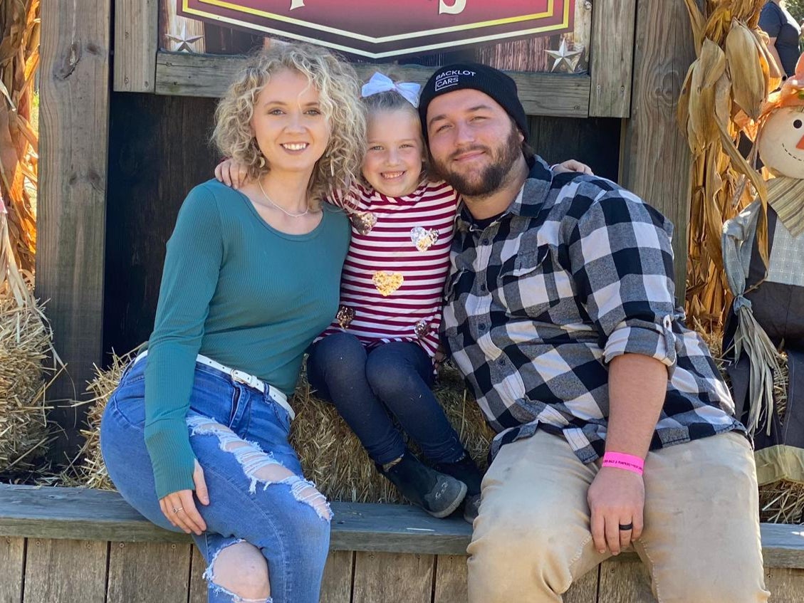 Allie Phillips, 28, and her husband had been trying for a baby and were delighted when they found out her daughter would become a big sister