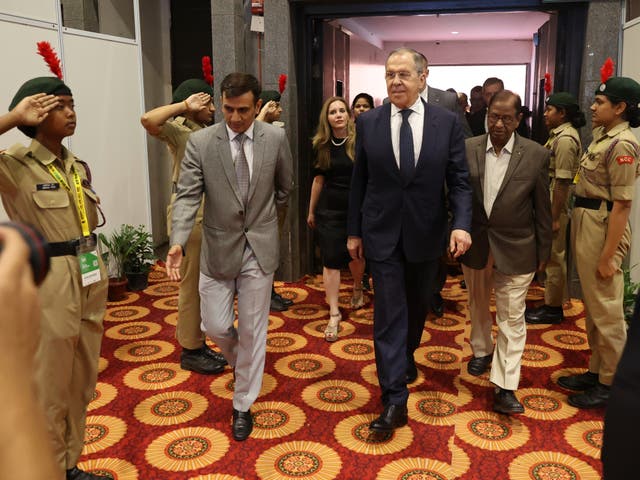 <p>Sergei Lavrov in Delhi on Wednesday </p>