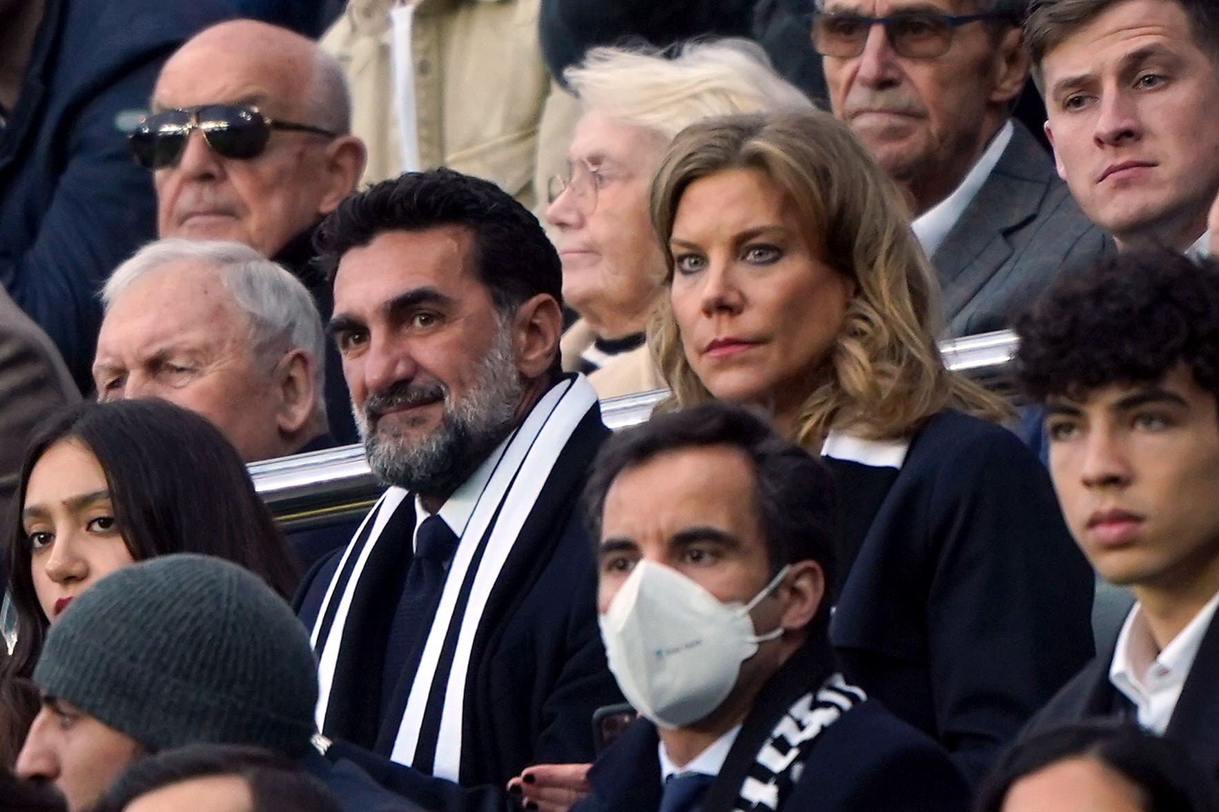 Newcastle chairman Yasir Al-Rumayyan (centre left) and co-owner Amanda Staveley were at Wembley on Sunday as the Magpies lost in the carabao Cup final