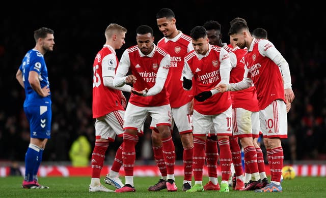 <p>Arsenal could celebrate a dominant win over Everton </p>