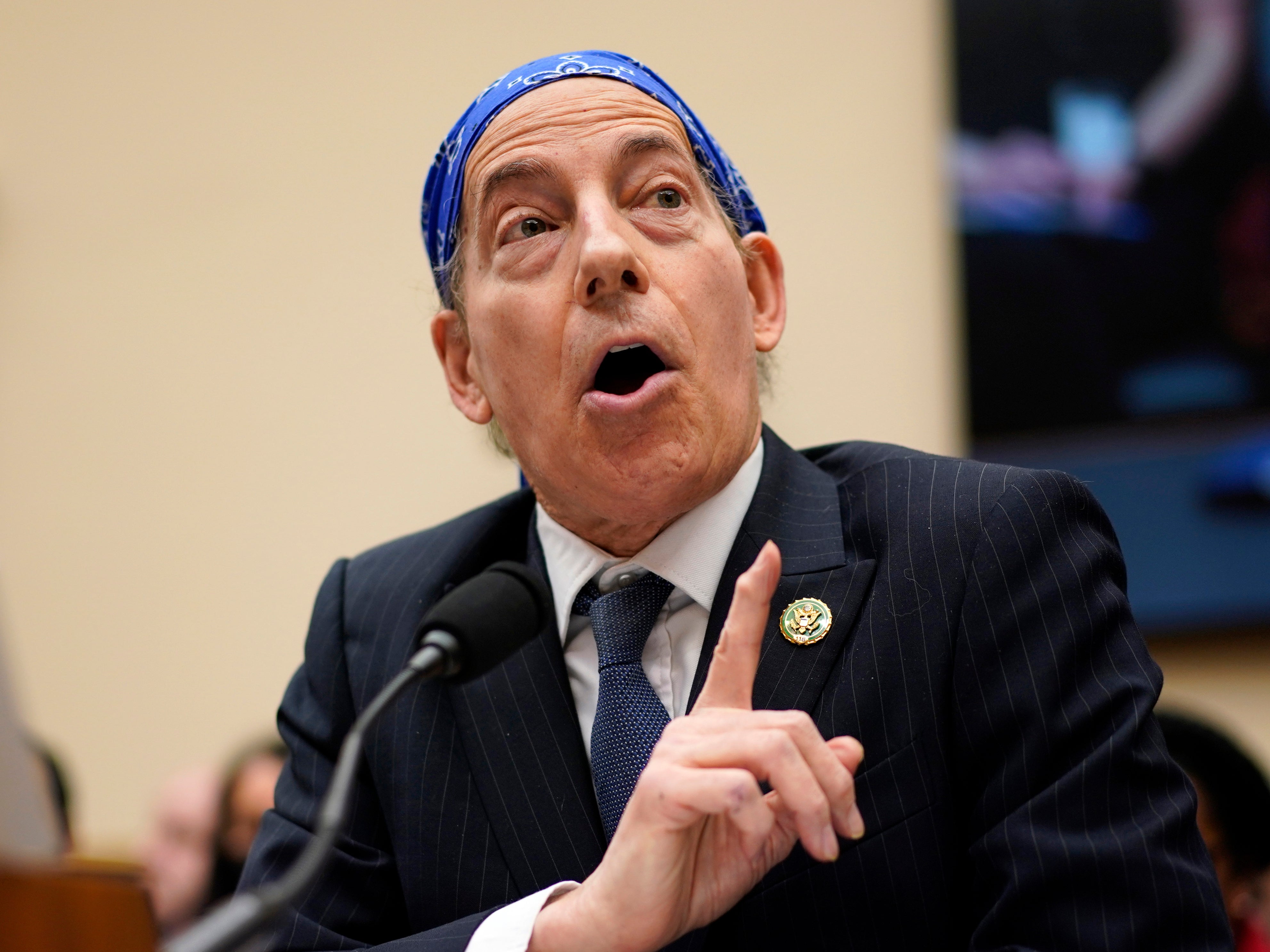 Rep. Jamie Raskin, D-Md., left, testifies during a House Judiciary subcommittee hearing on what Republicans say is the politicization of the FBI and Justice Department and attacks on American civil liberties