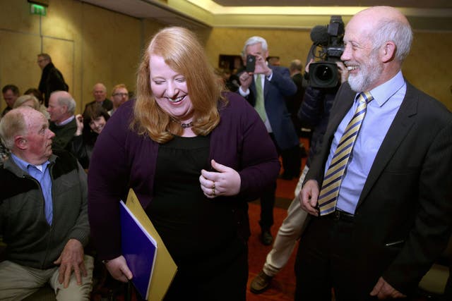 Alliance Party’s former leader David Ford with his successor Naomi Long (PA)