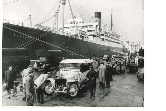 An image of Cunard’s Scythia II in the dock which will be one of the photos in the Sea Views exhibition, celebrating the luxury cruise line (Cunard/PA)