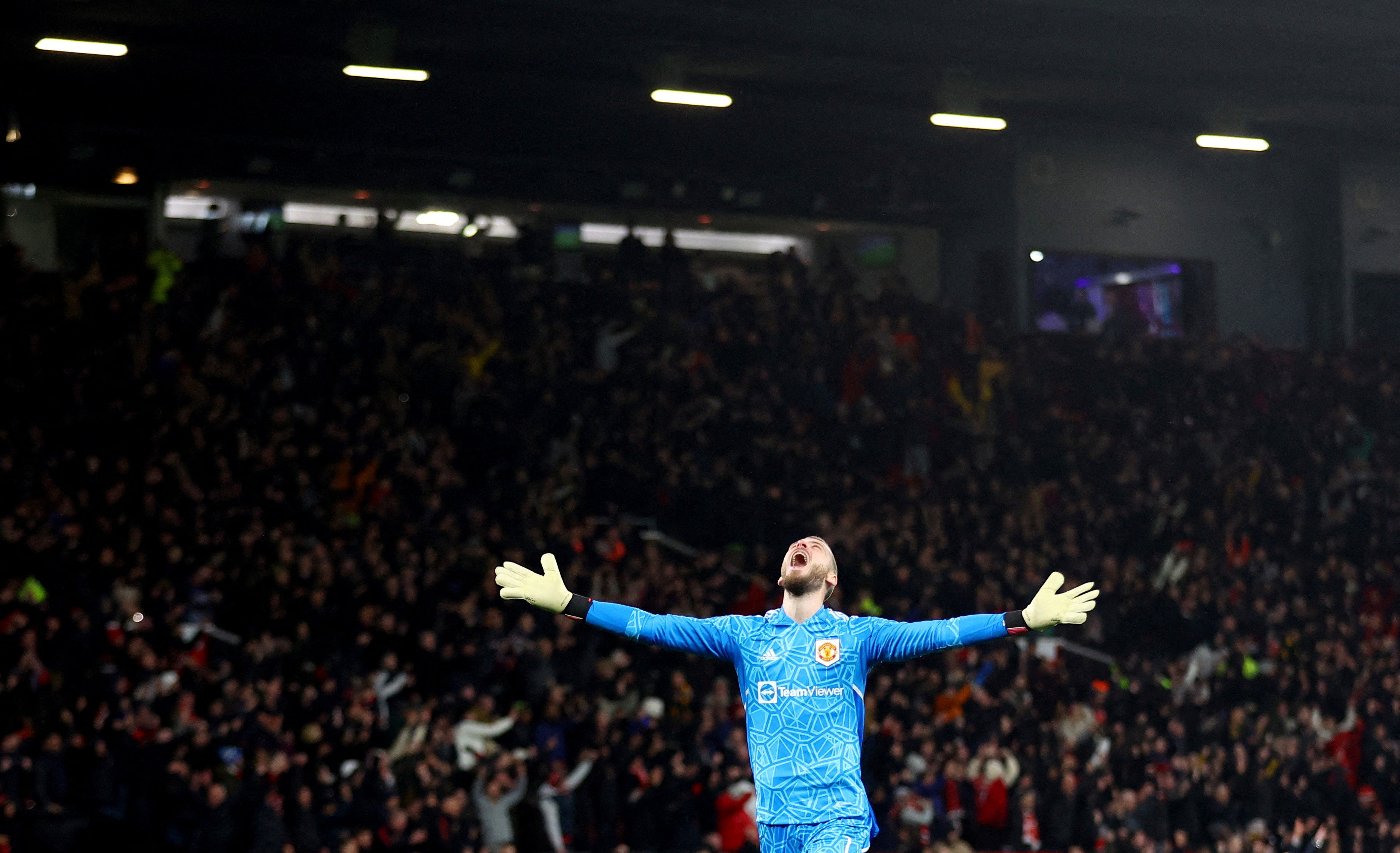 Manchester United's David de Gea celebrates