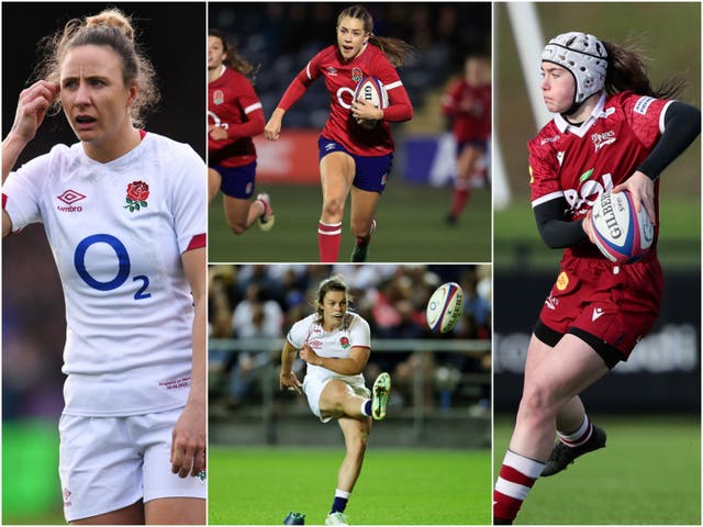 <p>Holly Aitchison, Helena Rowland, Sarah McKenna and Lizzie Duffy are among England’s options to wear the No 10 jersey</p>
