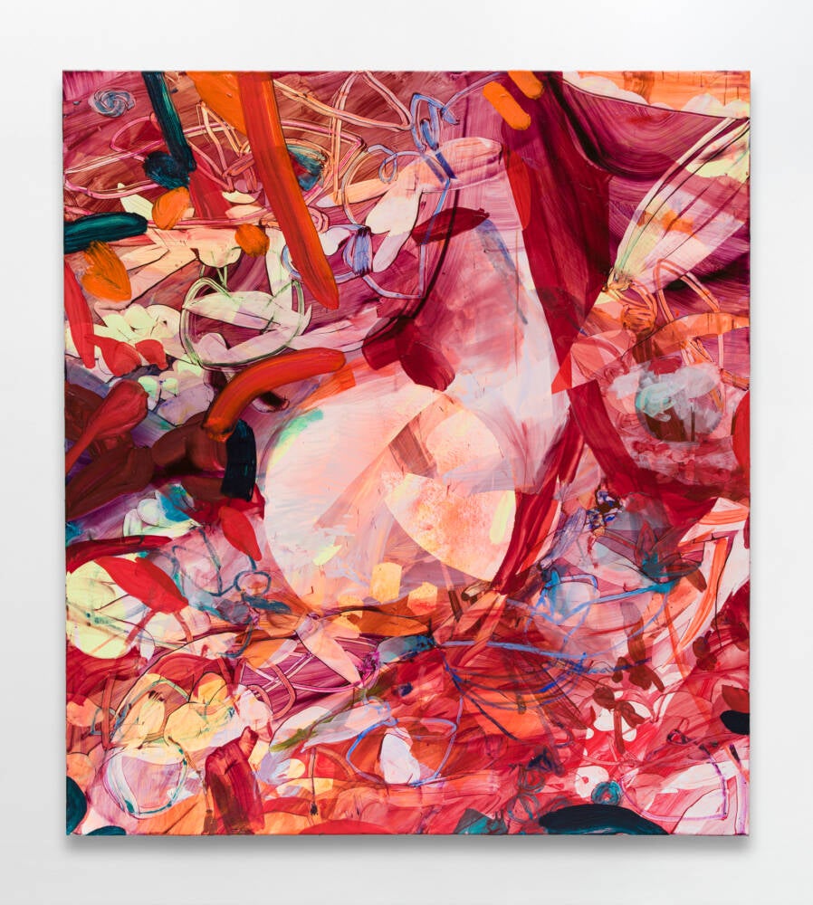 Jadé Fadojutimi, ‘An Empathic Revolution’, 2022. 190 x 170 cm, Acrylic, oil and oil pastels on canvas
