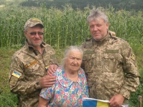 Maj Osadchy, right, his brother Andryi, and their mother Maria