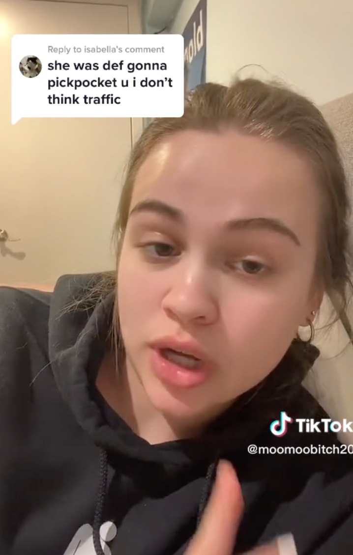 The TikTok user said that she did not think the stranger was planning to rob her, and instead was plotting something more sinister