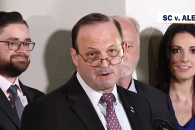 <p>Alan Wilson gives a press conference in Walerboro on Thursday 2 March </p>