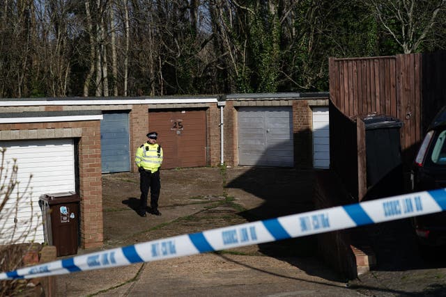 Police in Brighton near to where remains were found in the search for the baby (Jordan Pettitt/PA)