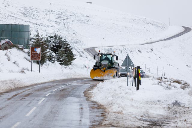 A yellow warning of snow and ice has been issued for Scotland and areas of northern England (Paul Campbell/PA)