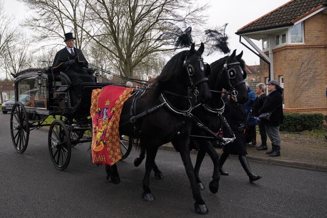 The funeral cortege for Leah Croucher (Jacob King/PA)