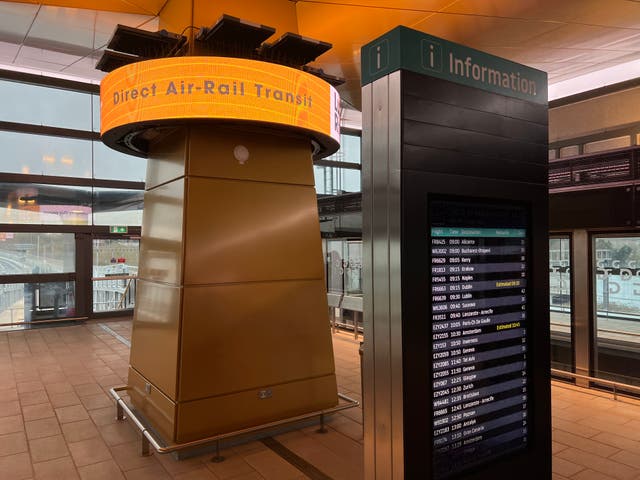 <p>Dart start: The Direct Air-Rail Transit at Luton airport is due to open to passengers on 10 March</p>