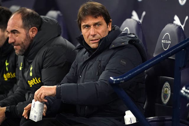 Antonio Conte will again be absent for Tottenham’s match at Wolves (Martin Rickett/PA)