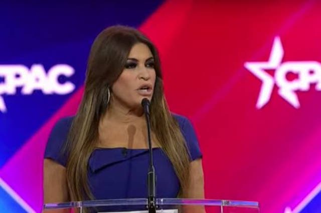 <p>Kimberly Guilfoyle, the conservative media personality and fiance of Donald Trump Jr, pictured at CPAC </p>