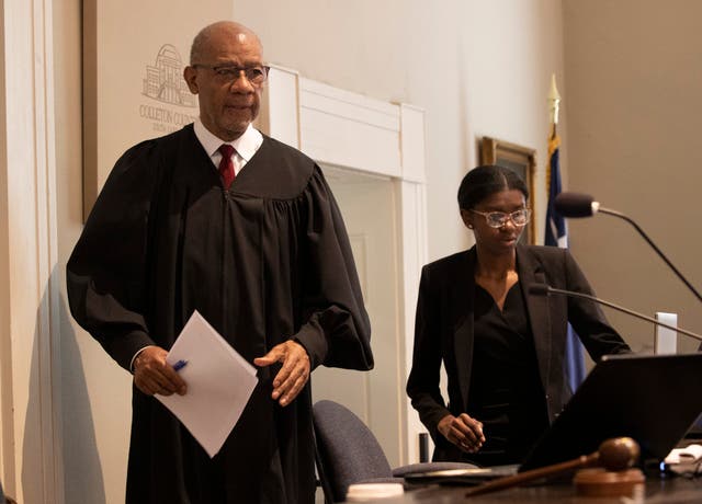 <p>Judge Clifton Newman walks in during Alex Murdaugh’s sentencing</p>
