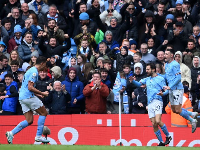 <p>Silva scored City’s second shortly after replacing Kevin De Bruyne </p>