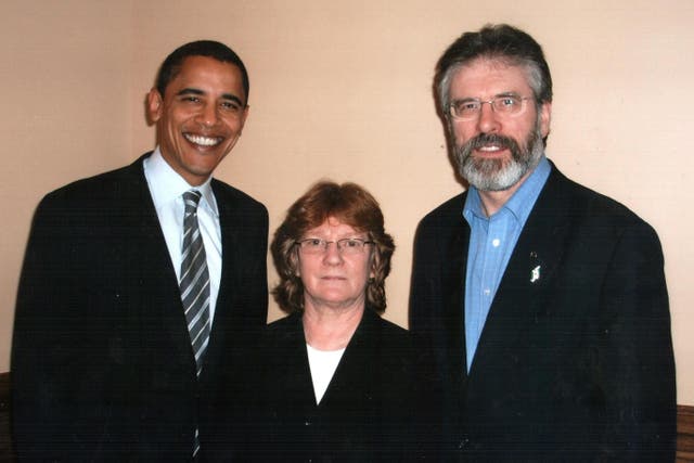 Then Sinn Fein president Gerry Adams (right) and the party’s then North America representative and general secretary Rita O’Hare met then president-elect Barack Obama in Washington (PA)
