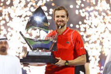 Daniil Medvedev sweeps aside Andrey Rublev to lift third straight ATP title