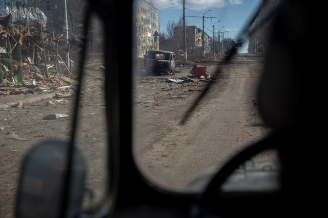 <p>Ukrainian forces are still trying to hold out in some areas of the devastated city </p>