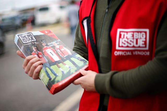 The number of Big Issue sellers rose by 10% between 2021 and 2022 (Paul Harding/PA)