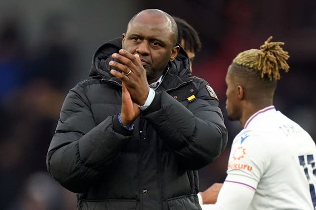 Patrick Vieira believes Crystal Palace fans understand the process their team is going through (Jacob King/PA)