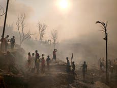 Massive fire at crammed Rohingya camp in Bangladesh leaves thousands homeless