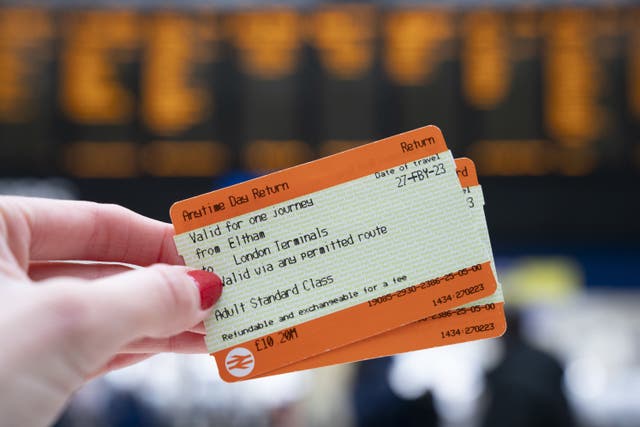 The cap on increases in regulated rail fares in England, Scotland and Wales is set by the Westminster, Scottish and Welsh governments respectively (Kirsty O’Connor/PA)