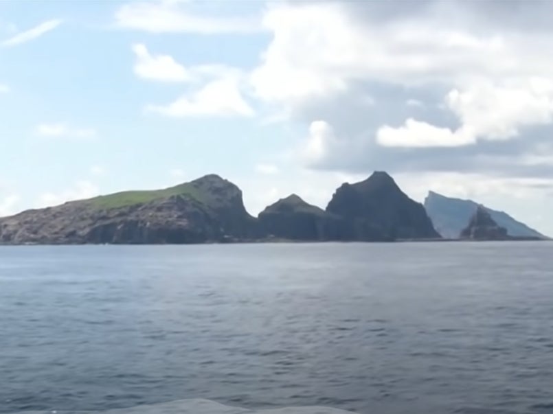 Screengrab from a video showing a part of the disputed Senkaku Islands that is controlled by Japan but claimed by China