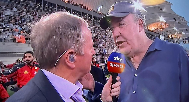 <p>Jeremy Clarkson appeared on Martin Brundle’s grid walk at the Bahrain Grand Prix</p>