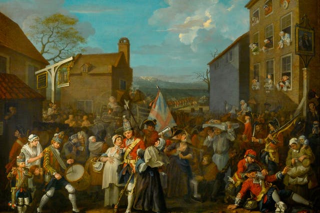 Hogarth’s The Marching Of The Guards To Finchley is one of the works on display (The Foundling Museum/PA)