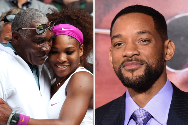 <p>Richard and Serena Williams and Will Smith</p>