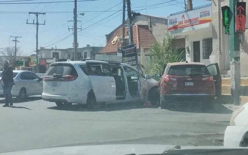 A photo purportedly shows the white minivan from which four Americans were abducted on 3 March 2023 in Matamoros, Mexico