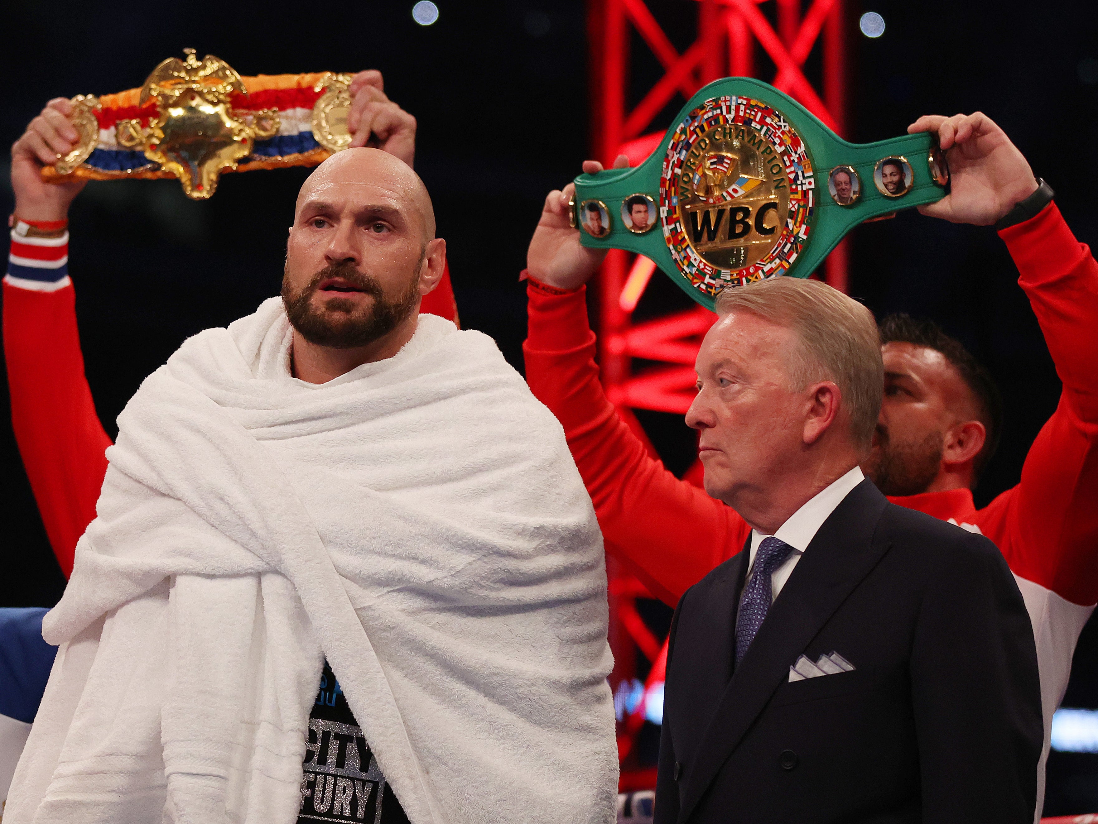 Frank Warren (right) promotes Fury and has defended the Ngannou fight