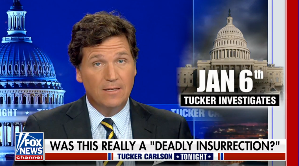 Tucker Carlson – news: Fox host defends QAnon Shaman, attacks trans people and calls Zelensky a ‘despot’