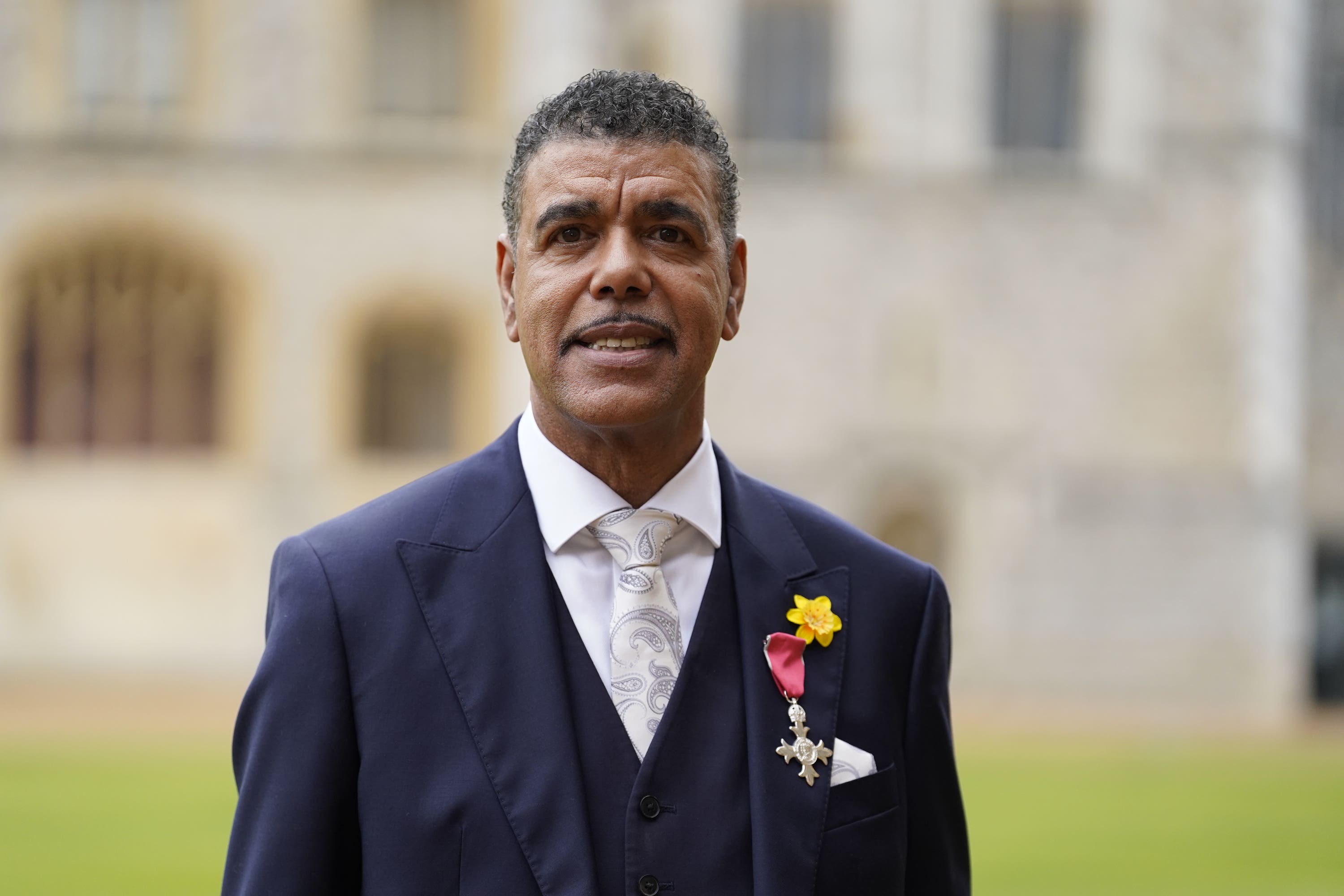 Chris Kamara was presented with his MBE medal by the Prince of Wales at Windsor Castle (Andrew Matthews/PA)