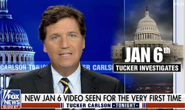 <p>Tucker Carlson aired footage from the January 6 attack on the US Capitol on 6 March, 2023 in an attempt to obscure the facts surrounding the riot</p>