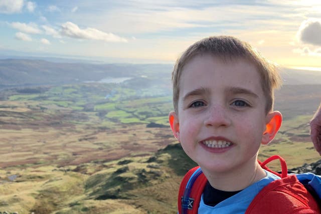 Oscar, six, who is climbing 12 of the highest mountains in the UK and hopes to one day become the youngest person to summit Mount Everest (Matt Burrow/PA)