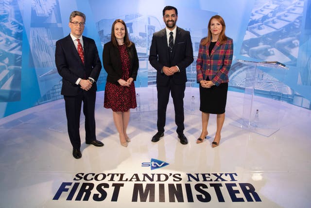 The candidates appeared in the first TV debate on Tuesday (Kirsty Anderson/STV/PA)