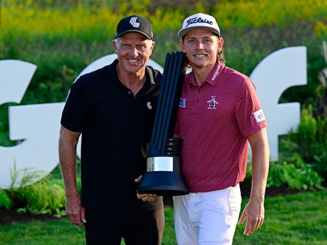 <p>Cameron Smith (right) last year elected to join LIV Golf, which is fronted by fellow Australian Greg Norman </p>