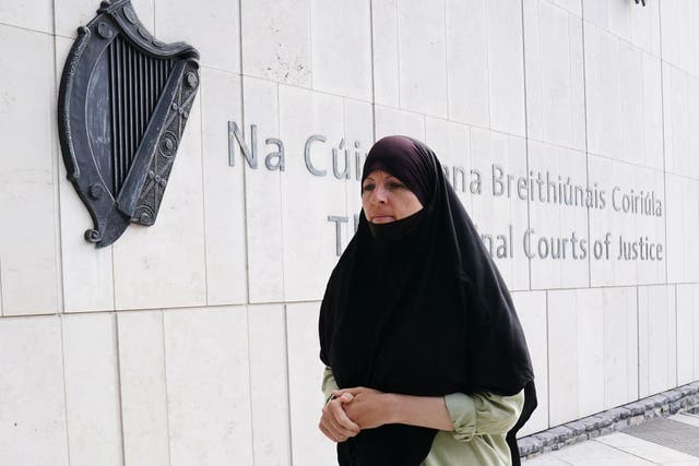 Former Irish soldier Lisa Smith, 40, arrives for sentencing at the Courts of Criminal Justice, Dublin, after she was found guilty of membership of the so-called Islamic State (IS) terror group (PA)
