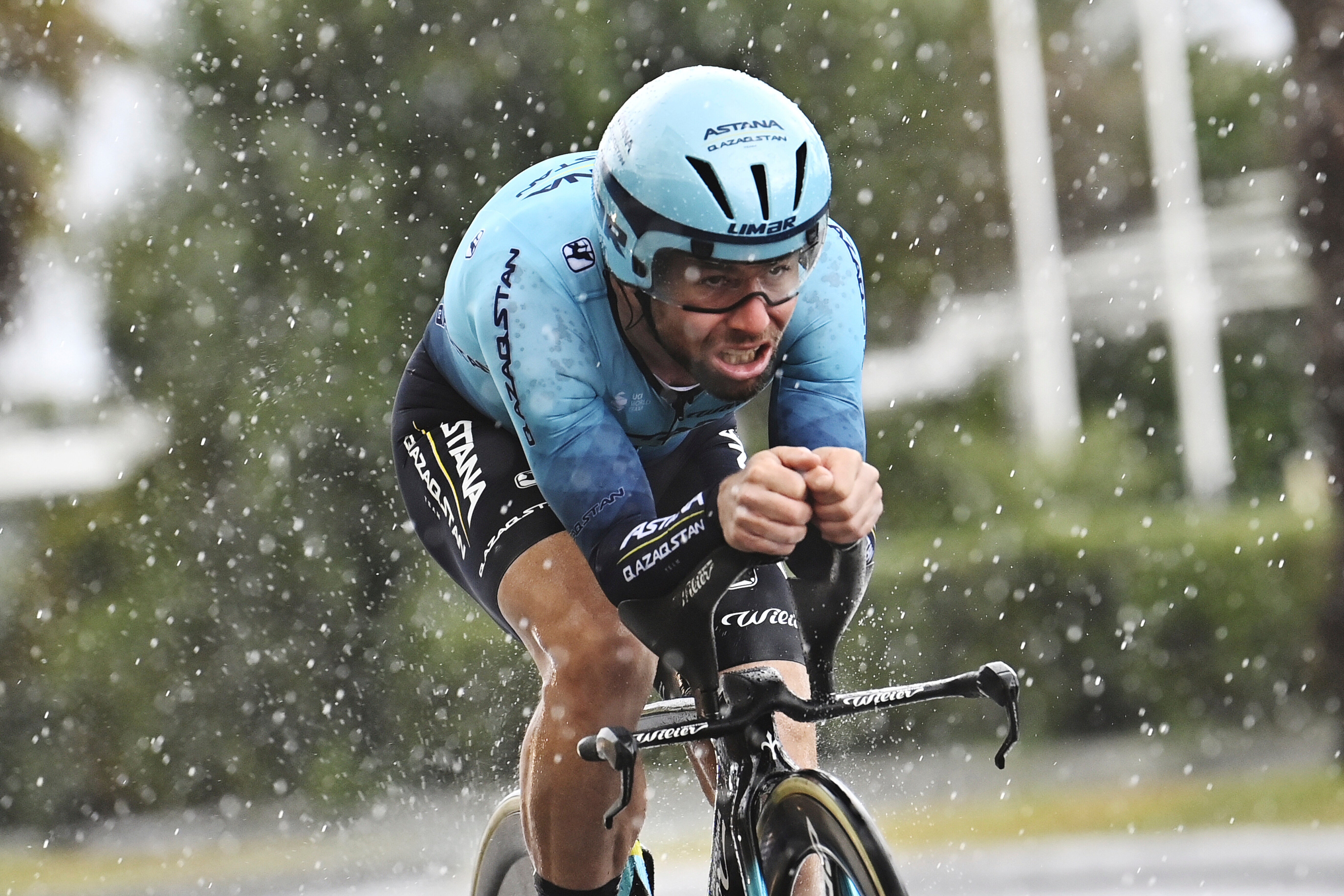 Mark Cavendish in action during the Tirreno-Adriatico stage one time-trial