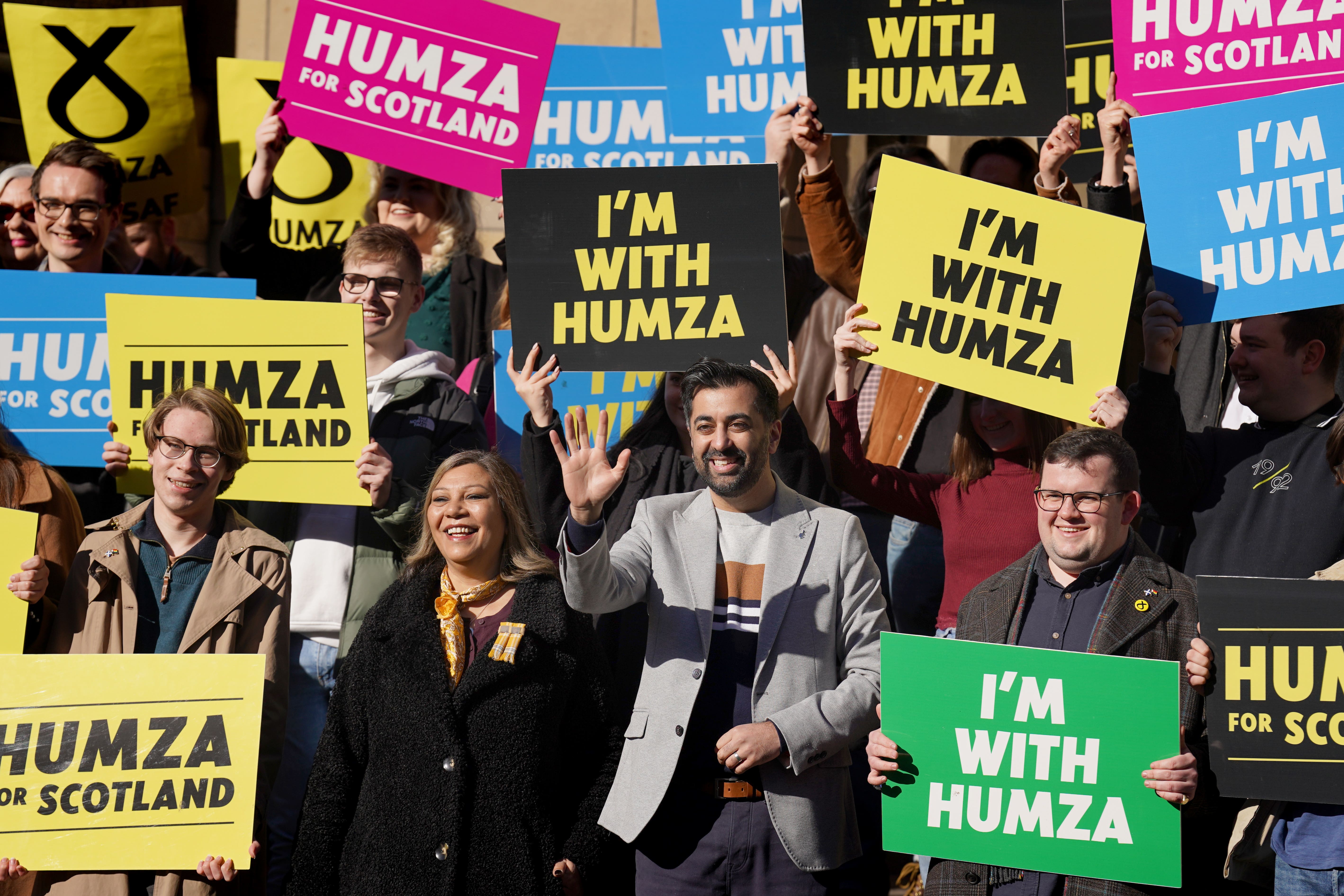 Humza Yousaf said his campaign for the SNP leadership would not be ‘slinging any mud’ (Andrew Milligan/PA)