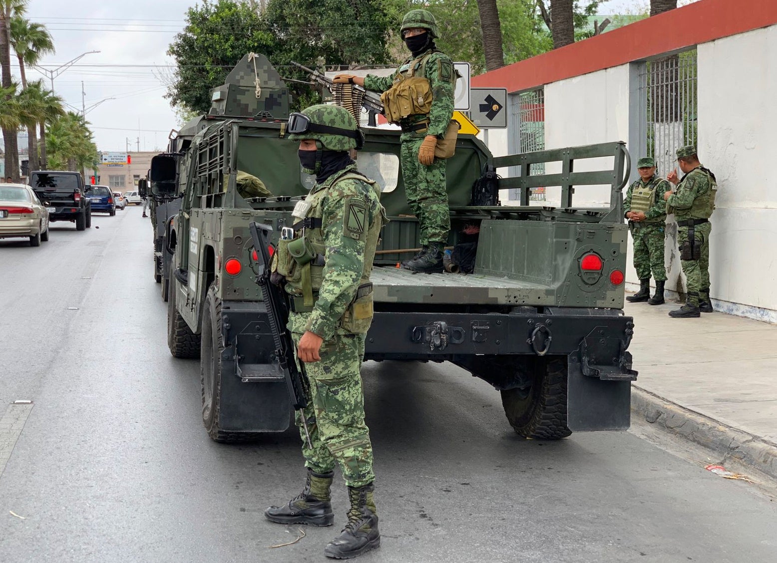 Mexican army soldiers prepare a search mission for four U.S. citizens kidnapped by gunmen in Matamoros