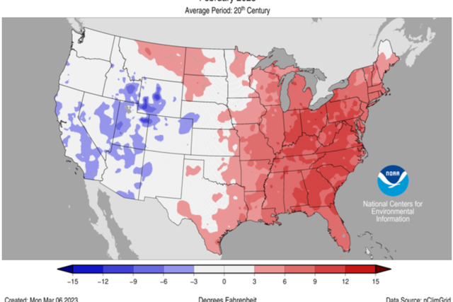 <p>Twelve states had their hottest January-February period on record, according to new US government data</p>