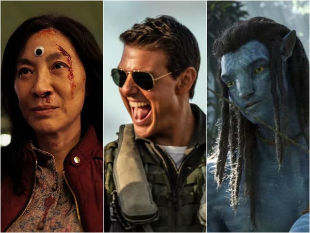 <p>Michelle Yeoh in ‘Everything Everywhere All At Once’, Tom Cruise in ‘Top Gun: Maverick’ and ‘Avatar: The Way of Water’</p>